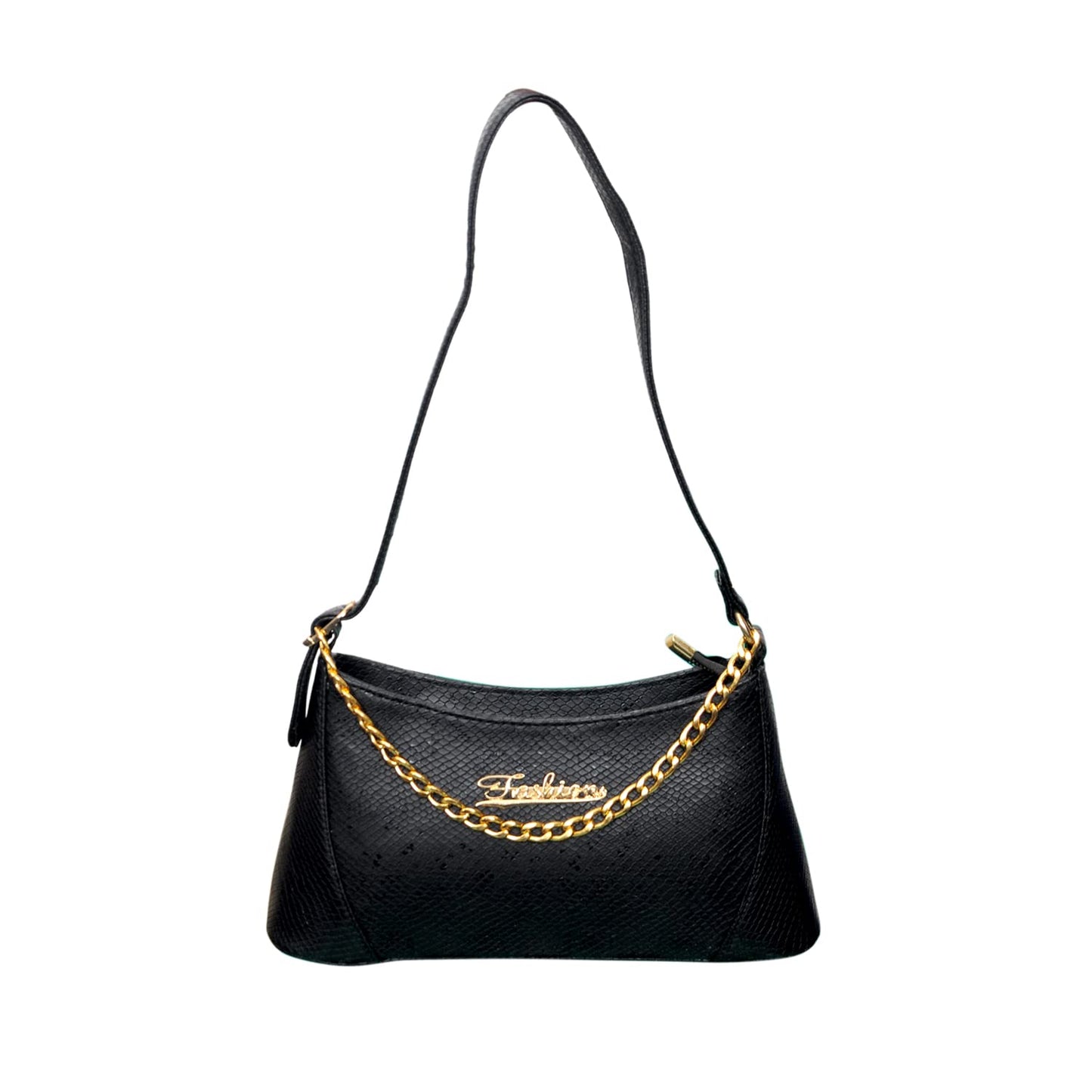 Bagsworks Handbag Snake Skin Pattern (Black)