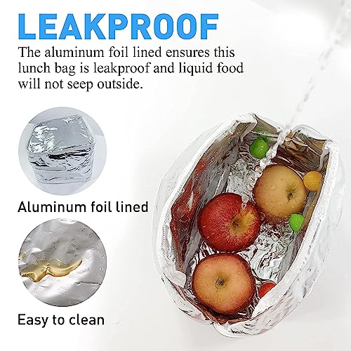 BAGSWORKS Insulated Canvas Smiley Lunch Bags with Aluminum Lining | Lunch Bag for School Office Travel Tiffin Thermal Food Cooler Bags Picnic for Kids Men Women | Leakproof Hot/Cold (Yellow)