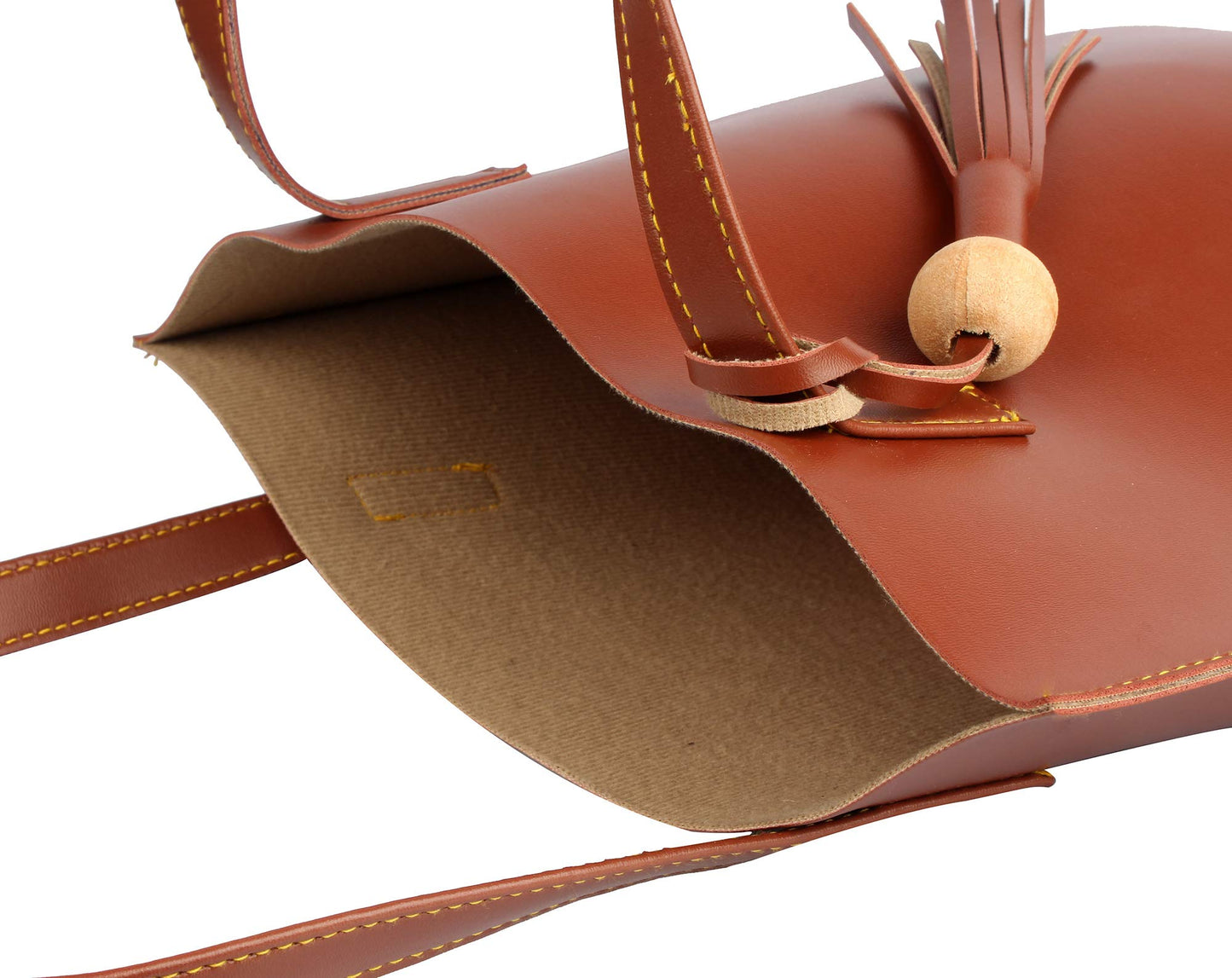 BAGSWORKS Women Tote Bag | Handbag | College Bag | Plain Shoulder Bag | Shopping Bag | Girls (Tan)