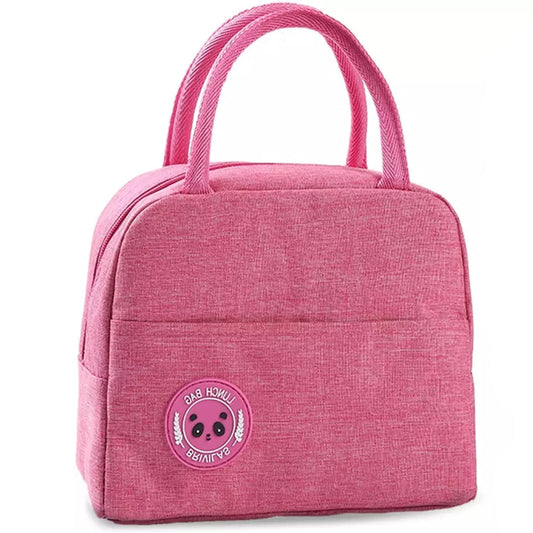 BAGSWORKS Lunch Bag Portable Insulated Travel Tiffin Thermal Food Cooler Bags Picnic Kids for Office College School Storage Leakproof Hot/Cold Men Women (Pink)