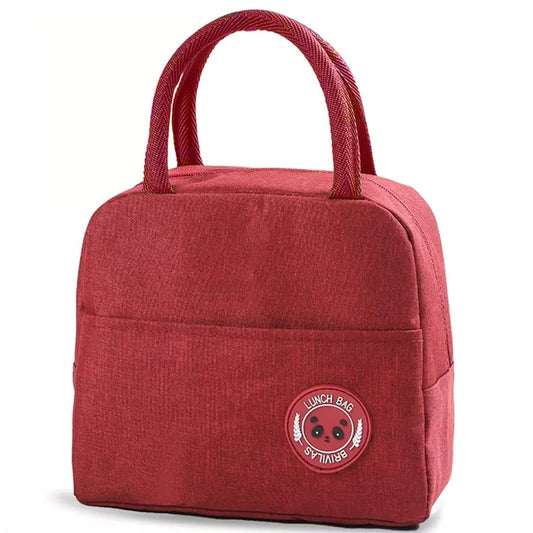 BAGSWORKS Lunch Bag Portable Insulated Travel Tiffin Thermal Food Cooler Bags Picnic Kids for Office College School Storage Leakproof Hot/Cold Men Women (Red)